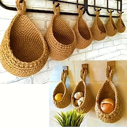 Bohemian Style Woven Wall Hanging Basket - Creative Teardrop Shape for Kitchen Storage of Fruits  Vegetables Lightinthebox