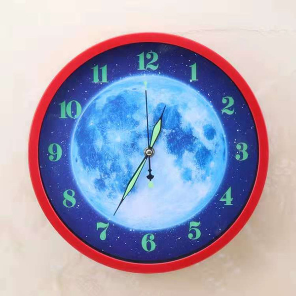 circular household wall creative fluorescent solid wall clock korean home digital clock