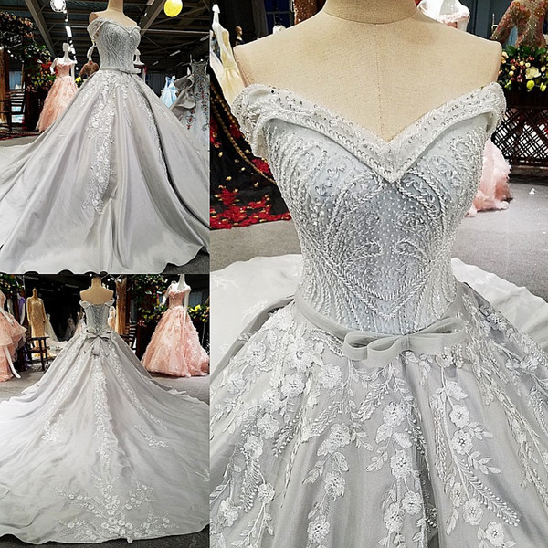 Artistic Silver Sweetheart Applique Beads Ball Gown Wedding Dresses Bridal Dresses Events Dresses Custom Size 6 8 10 12 W307139