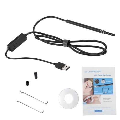 6 LED de 5.5MM lente de inspección del endoscopio USB Wire Snake Tube Camera para la nariz del oído Cuidado de la garganta, trabajar con Android y Windows PC