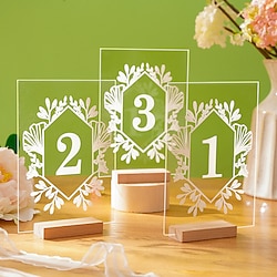 Transparent Acrylic Wedding Table Number Plate Wooden Support Table Number Plate Party Birthday Party Seat Number Plate Rectangular Table Number Plate Wedding Supplies 1PC Lightinthebox