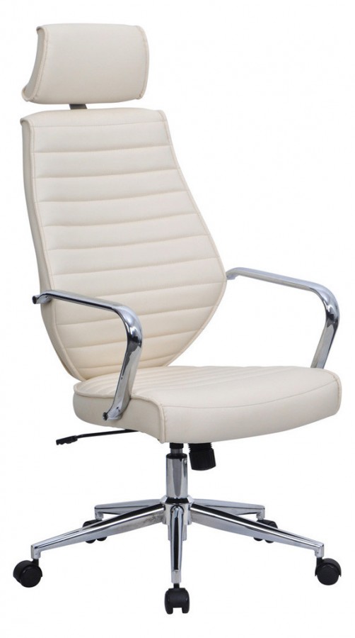 Atlas Cream Office Chair - Leather Effect