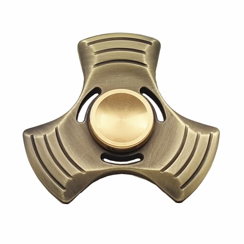 EDC Hand Finger Spinner Spin Metal Fidget Widget ADHD Focus Toy Ultra Durable Bronze Tri-spinner High Speed Spinning 2 to 6 Minutes for Children Adults Relieve Stress Anxiety Boredom Killing Time
