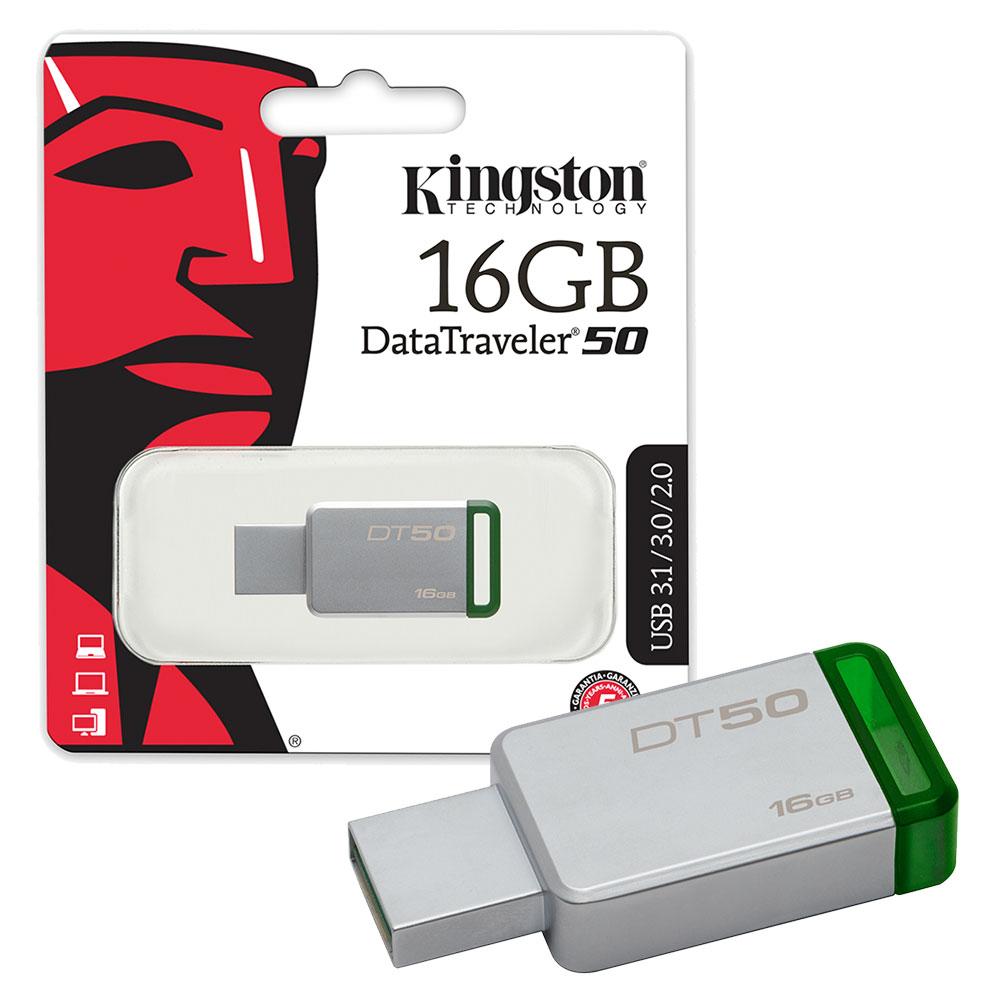 Kingston Data Traveler DT50 USB 3.0 Flash Drive USB 3.0 Memory Stick - 16GB
