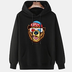 Hombre Sudadera Negro Blanco Rosa Beige Con Capucha Caricatura Estampados Deporte Diario Deportes Estampado en caliente Básico Ropa de calle Casual Primavera  Otoño Ropa Sudaderas con capucha miniinthebox