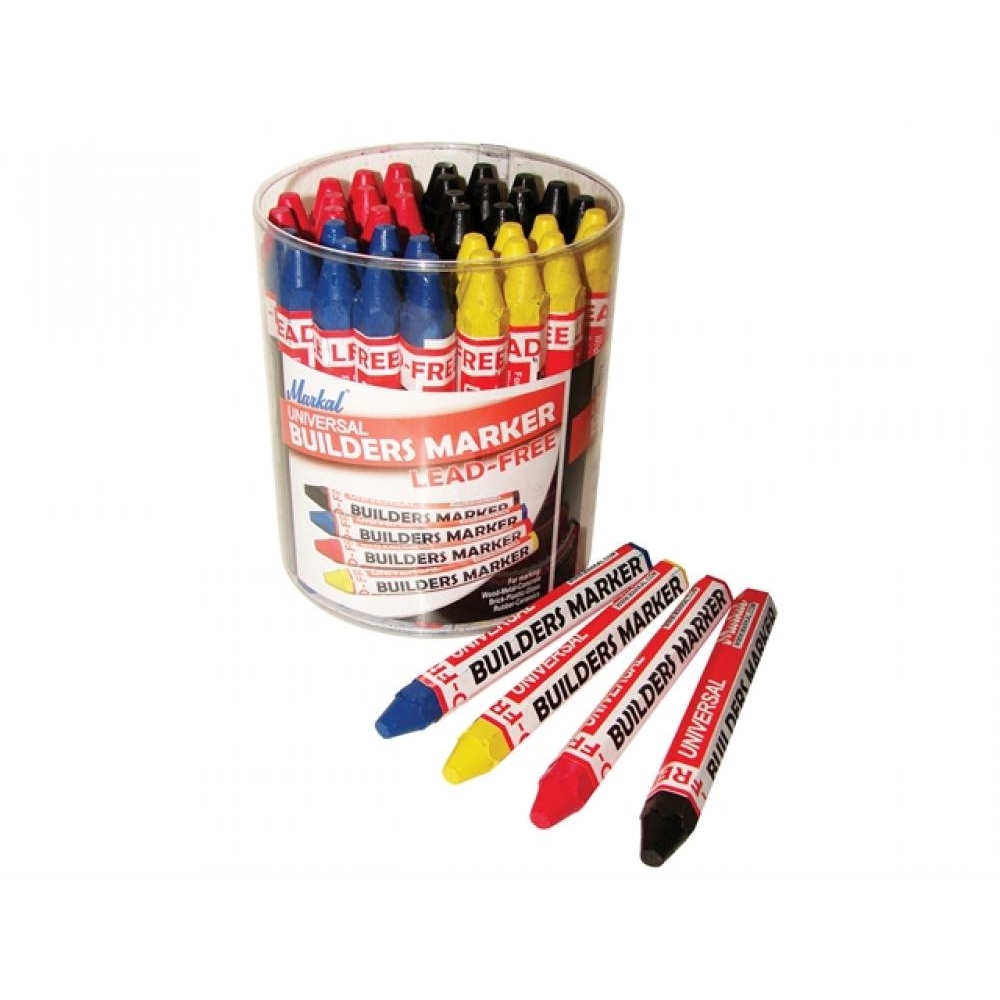 Markal Builders Marker Red/Yellow/Blue/Black Tub 48