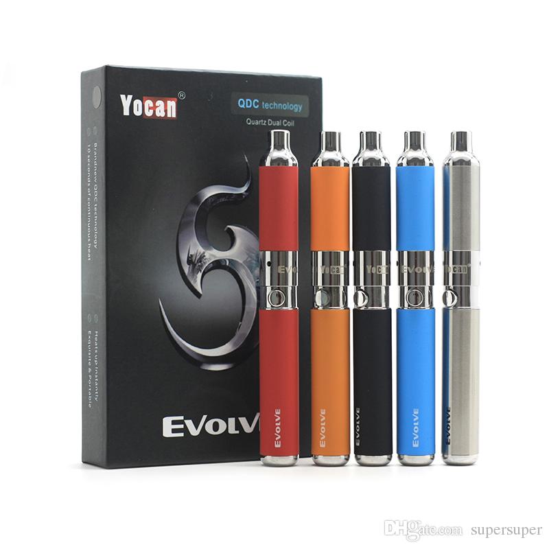 Yocan Evolve D E Cigarette Kit Wax Pen Kit Quartz Dual Coils Evolve Vaporizer Vape Pen Starter Kits