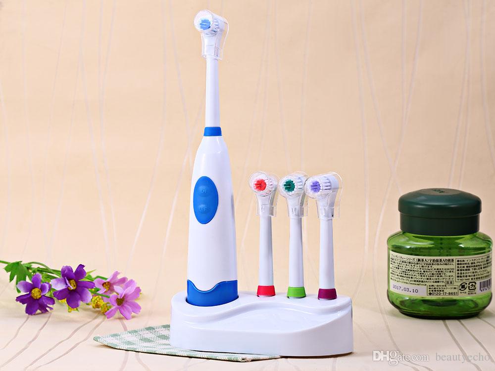 Fashion Battery Operated Electric Toothbrush With 4 Brush Heads Oral Hygiene Dental Care Accessories No Rechargeable Tooth Brush b