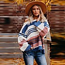 Women's Stripe Striped Pullover Long Sleeve Loose Sweater Cardigans Crew Neck Round Neck Fall Winter Black Blue