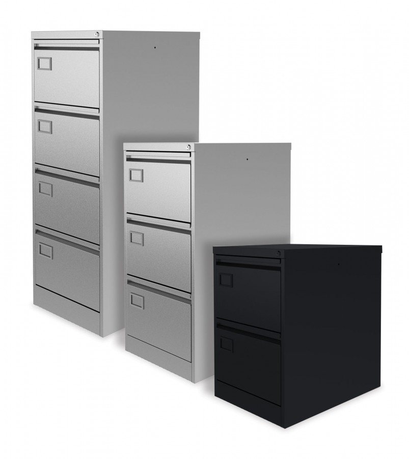 Executive Lockable Filing Cabinet- 2 Drawers- Black