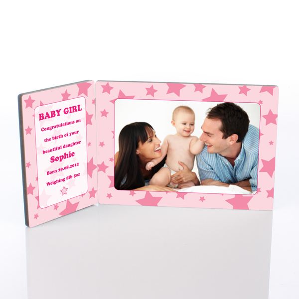 Baby Girl Photo Message Plaque