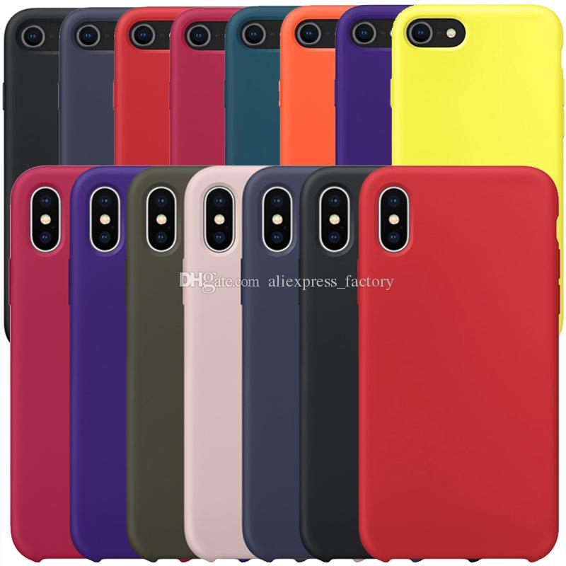 Have LOGO Original Official Liquid Silicone Rubber Armor Shockproof Cover Case For Apple iPhone XS Max XR X 8 Plus 7 6 6S With Retail Box