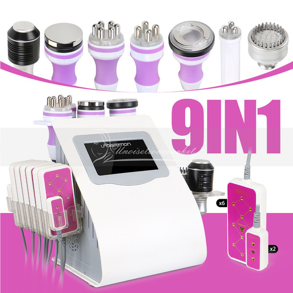 choose 9 in 1 unoisetion cavitation 40k cellilute slimming cold pn micro current led laser 5mw beauty machine