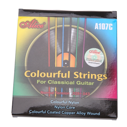 Alice A107C Guitar Six Strings Colorful Nylon Core Coated Copper Alloy Wound