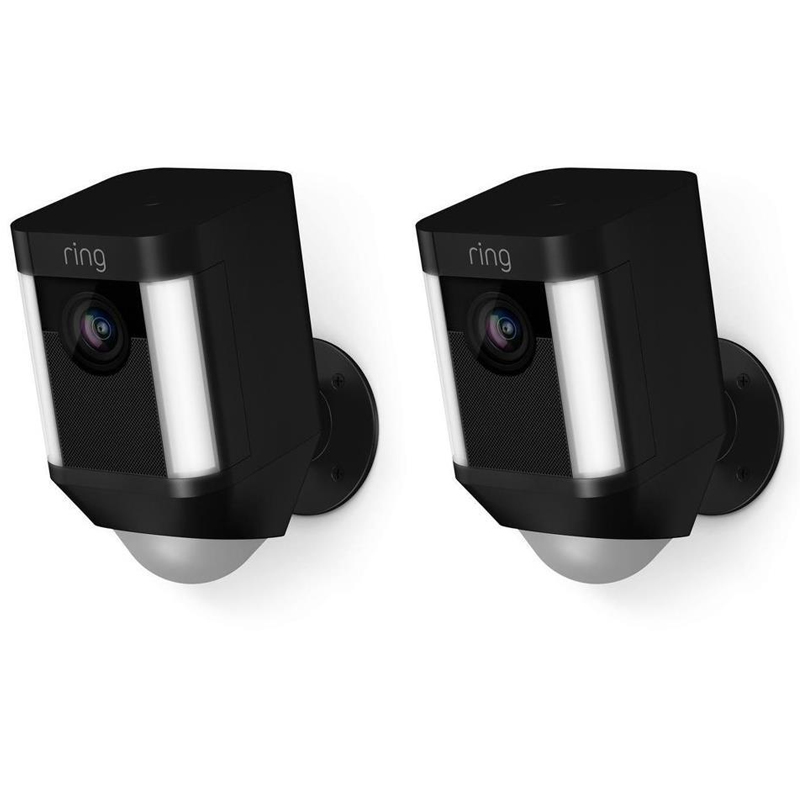 Ring Spotlight Battery Home Security Camera 2x Pack - Black