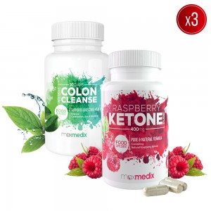 Raspberry Ketone Pure & Intensive Colon Cleanse - Programme Minceur & Digestion - 3 packs a -15%