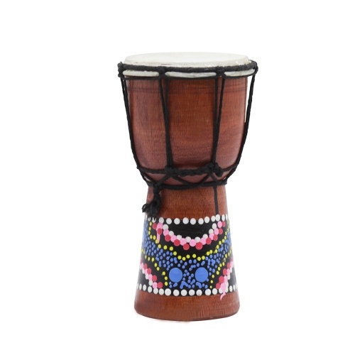 Instrument de musique de percussion de tambour de main de Djembe Bongo de tambour africain de taille compacte de 4 pouces avec le modèle coloré (modèles de livraison aléatoire)