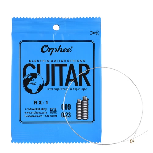 Orphee RX-1 seule chaîne de remplacement pour Tension Guitare électrique 1er E-String (.009) 10-Pack en alliage de nickel Super Light