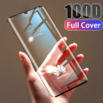 100D Tempered Full Cover Protective Glass on For Huawei P30 P20 Lite Pro Screen Protector Film For Mate 20 10 9 Lite Pro Glass