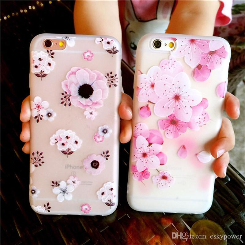Fashion Flower Patterned Defender Case Soft Silicone Floral Protect Shockproof Cases Cover For iPhone X 8 7 6 6s Plus Phone Case