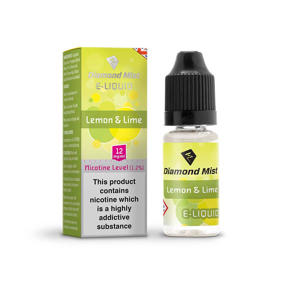 Diamond Mist E-Liquid Lemon and Lime 10ml - 12mg Nicotine