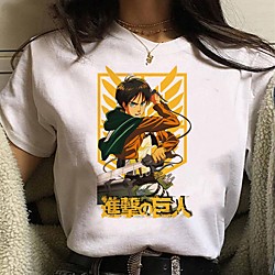 Inspired by Attack on Titan Cosplay Anime Cartoon Polyester / Cotton Blend Print Harajuku Graphic Kawaii T-shirt For Women's / Men's miniinthebox