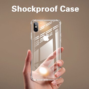 Shockproof Clear Silicone Phone Case For iPhone X XR XS Max 7 8 Plus 6 6S Plus 11 Pro Max Case Transparent Protection Back Cover