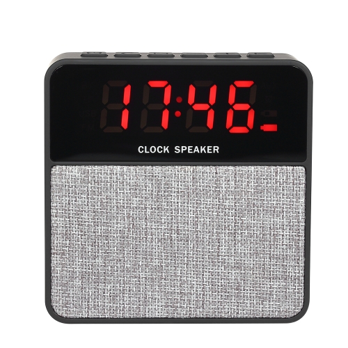 Portable Wireless BT Speaker Alarm Speaker Multifunction Loudspeaker LCD Display Alarm Clock TF Card Line-in FM Radio