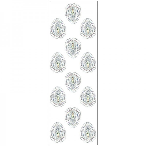 Kristallkunst, Ei-Ornament, 10cm x 30cm, selbstklebend, klar irisierend