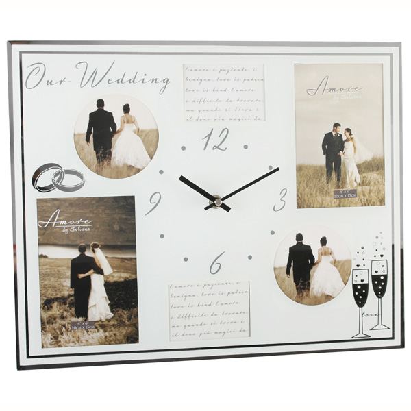Glass Wedding Wall Clock