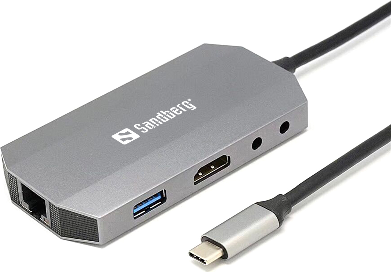 Sandberg USB-C 6-in1 Travel Dock - Docking Station - USB-C - HDMI - GigE (136-33)