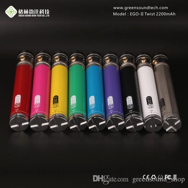 Made in China EGO II Twist 2200mah battery variable voltage 3.3-4.8V ego battery vape pen batteries