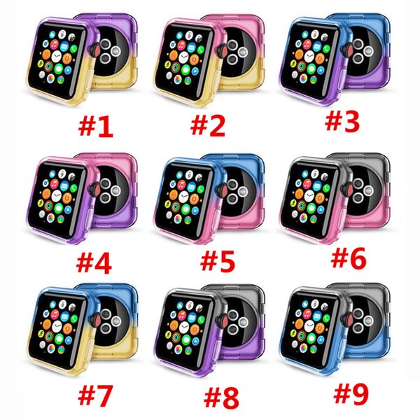 Fashion TPU Gradient Colorfu Case For Apple Watch iWatch 38/40mm 42/44/45mm Protective Cover