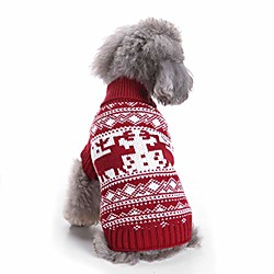 Pull de Noël pour chien de compagnie Pull en tricot pour petit chien Chandail d'hiver pour chiot Sweat à capuche Vêtements pour chien (XX-Large, 1-cerf) Lightinthebox