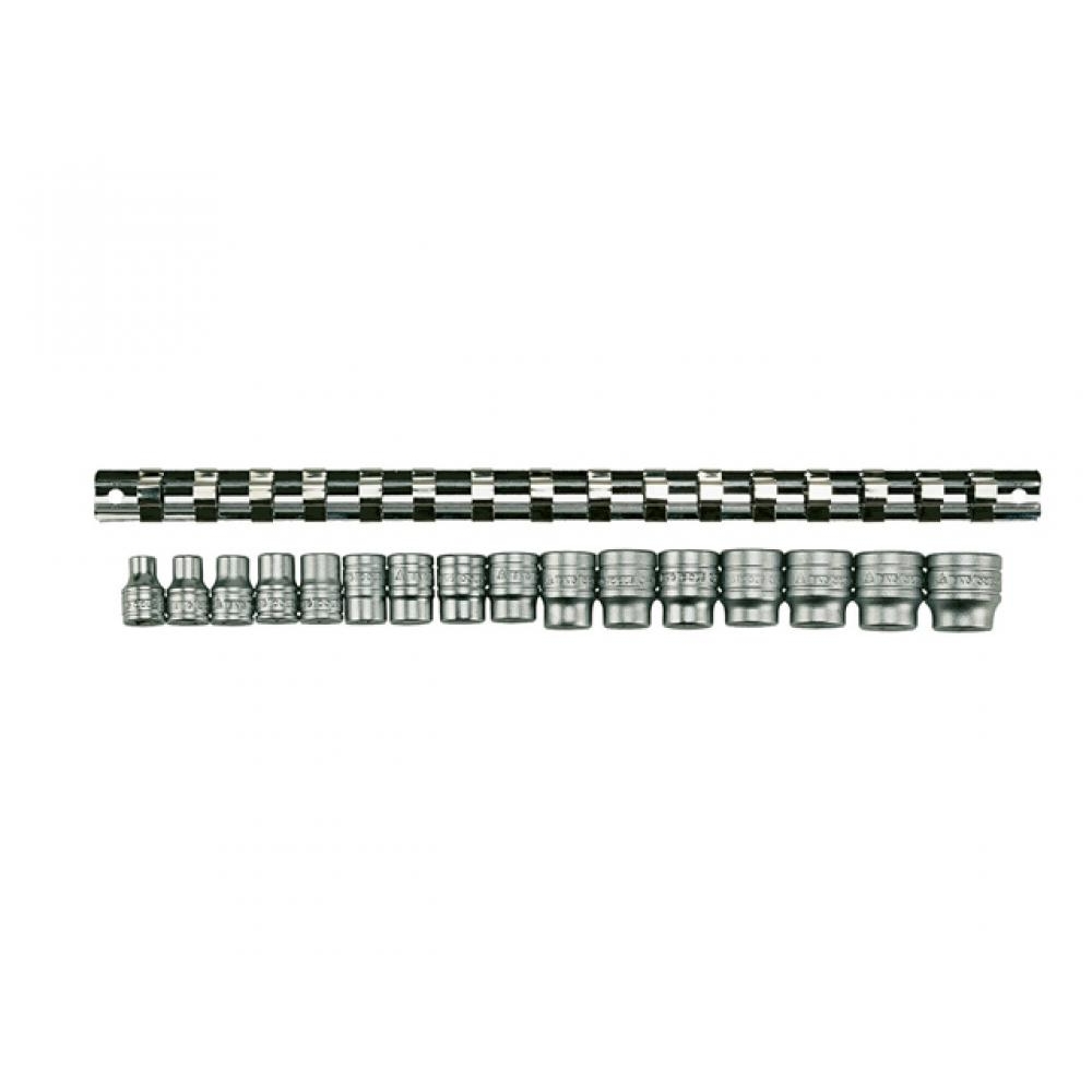 Teng M3816 Socket Clip Rail Metric 16 Piece Set 38in Drive