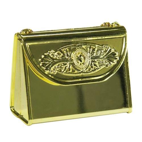 Acryl-Handtasche, opak, 7 x 3,7 x 5,5 cm, gold