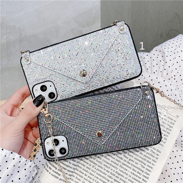 Flash Diamond Luxury Iphone12case Suitable for 11pro Max 12mini Mobile Phone Cases Iphone12 Soft Case8p Lanyard Se Coin Purse 7 Female