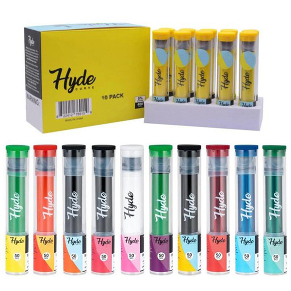 Hyde CURVE S Edition Disposable Device 310mAh Battery 400 Puffs Pre-Filled 1.6ml Pods Cartridges Vape Empty Pen Vs Bar Plus FLow