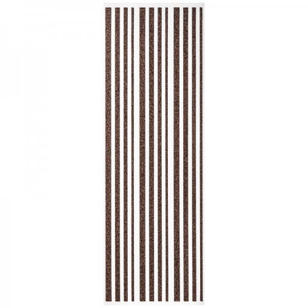 Glitzer-Bordüren, Sticker-Linien, 30 cm lang, 3-6 mm, kaffee
