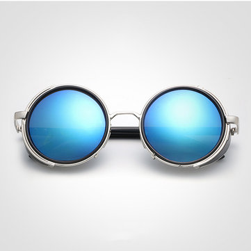 Women Men Retro Steam Punk Round UV Protection Sunglasses Casual Travel Sunscreen Eyeglasses