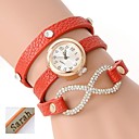 trois couches wrap bracelet cuir PU la sortie analogique de cadeaux personnalisés femmes montre avec strass gravé