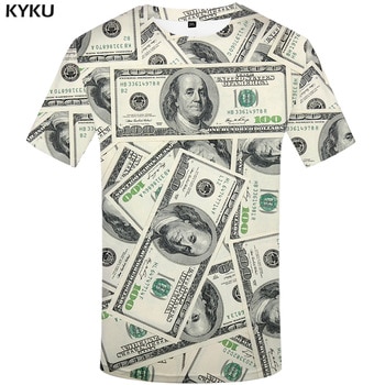 KYKU Dollar T Shirt Men Money Tshirts Gothic 3d T-shirt Funny T Shirts Hip Hop Tshirt Cool Mens Clothing 2018 New Summer Top