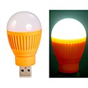 bulbo de la bola forma súper brillantes Alimentado por USB mini LED de luz nocturna (de color naranja)
