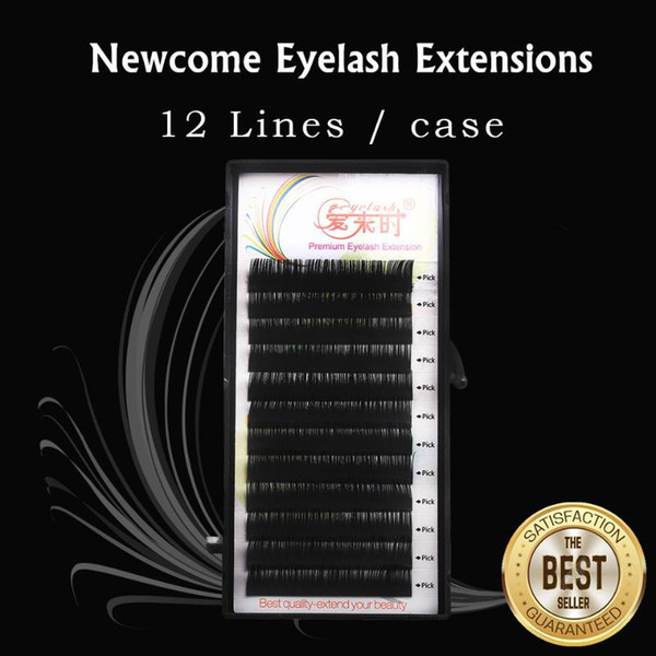 NEWCOME 100% Handmade Individual Lashes False Eyelash, Eye Lashes Silk Korea Mink Eyelash Extension Synthetic Hair Faux Eye Lash