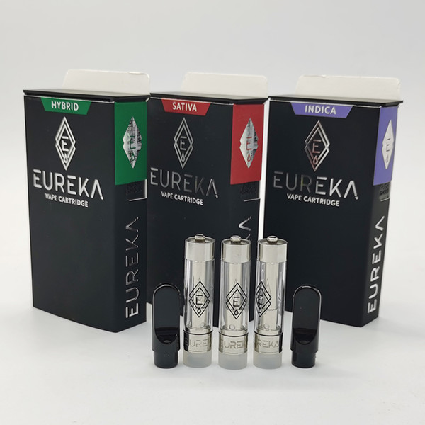 Eureka Carts Vape Cartridges Atomizers 510 Thread Atomizer Child Resistant Packaging Box 0.8ML 1ML Cartridge Vaporizer Empty Ceramic Coil Vapor Cart Instock