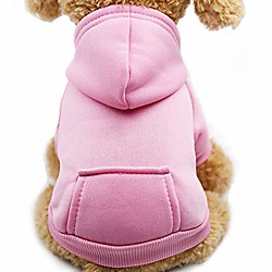 new winter dog hoodie sweatshirts with pockets cotton warm dog clothes for small dogs chihuahua coat clothing puppy cat custume pink Lightinthebox