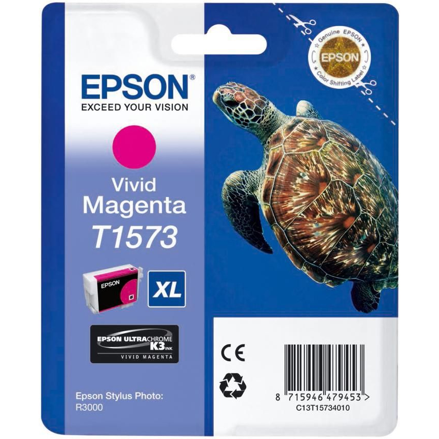Epson Original T1573 XL Turtle Ink Cartridge 25.9ml Vivid Magenta