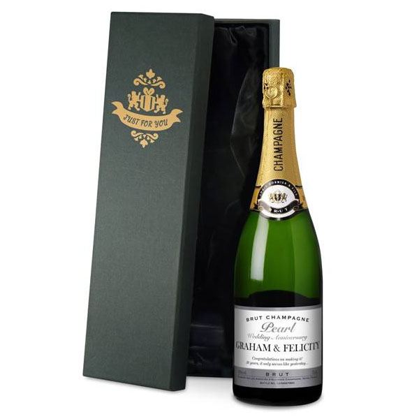 Personalised Pearl Anniversary Champagne Case Of 6
