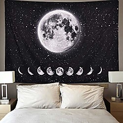 moon lunar eclipse tapestry, galaxy night sky tapestry starry space tapestry universe stars sky tapestry planet tapestry for living room bedroom