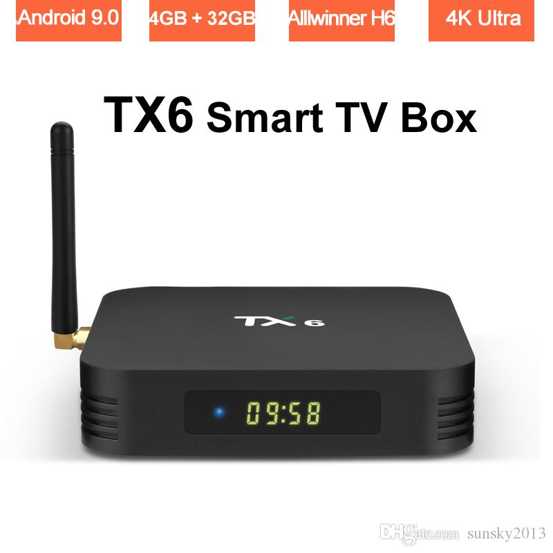 TX6 Android 9.0 TV Box 4G 32G Allwinner H6 Quad Core Antenna Wifi 2.4G Media Player 4K Ultra HD Set Top Boxes 4GB RAM 32G ROM 2G16G TVbox
